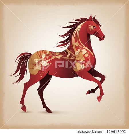 Geometric Wind Horse of the Year of the Horse 129617002
