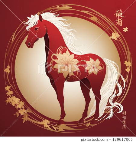 花和馬的多邊形設計 花和馬的多邊形設計 129617005