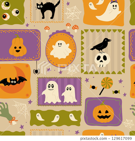 Halloween seamless pattern Halloween seamless pattern 129617099