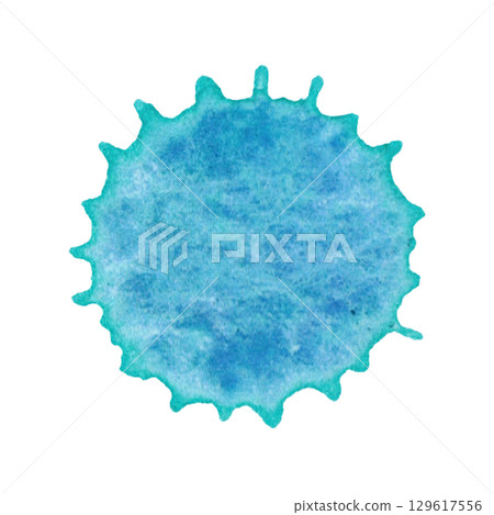 Blue drop, splatter, blob of paint, ink. Watercolor illustration hand drawn. Drawing for blanks, scrapbooking, journaling. Paint, spot, blot, drop, splash, watercolor, texture, blue, granulation Blue drop, splatter, blob of paint, ink. Watercolor illustration hand drawn. Drawing for blanks, scrapbooking, journaling. Paint, spot, blot, drop, splash, watercolor, texture, blue, granulation 129617556