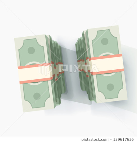 money stacks in cute design top view 129617636