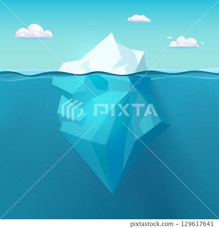 big iceberg at sunny day cartoon design 129617641