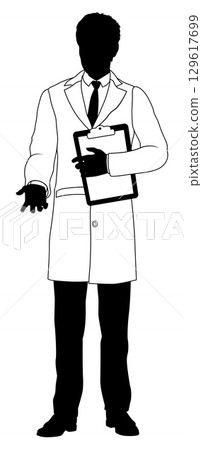 Scientist Engineer Survey Clipboard Man Silhouette 129617699