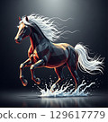 [Design Material] Stylish Black Horse 129617779
