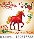 【Design Material】Floral and Animal Geometric Art 129617782
