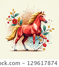 [Design Material] Shining Mane Red Horse Polygon Il 129617874