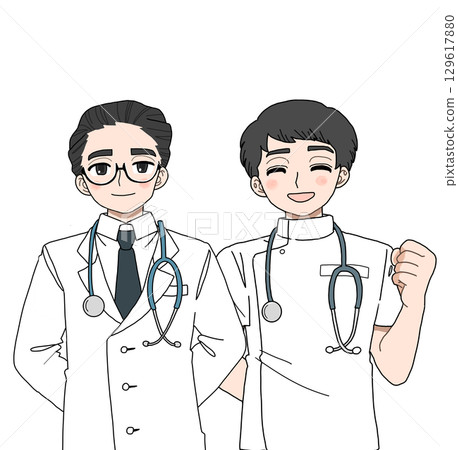 Male doctor and male nurse Male doctor and male nurse 129617880