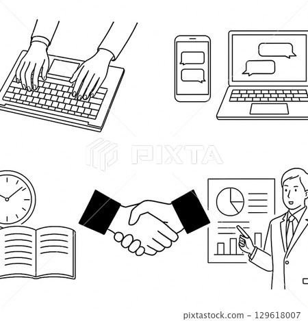 Business, office, illustration materials Business, office, illustration materials 129618007