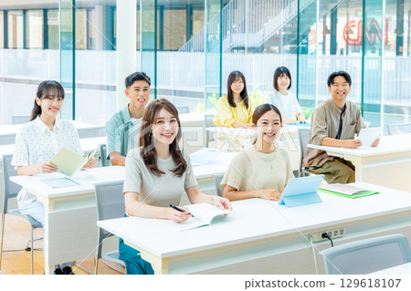 University students taking classes 129618107