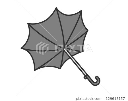 被強風吹翻的雨傘插圖 | 強風、大雨、颱風天 129618157