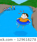 A child being swept away by a river (crying face) 129618278