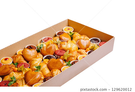 Delicious selection of heart-shaped pastries and desserts for special occasions 129620012