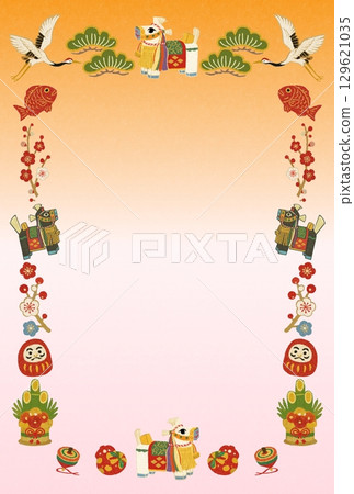 New Year 2026 Chagu Chagu Horse Orange Peach Frame 129621035