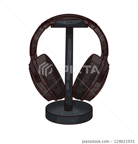 illustration of headphone stand illustration of headphone stand 129621055