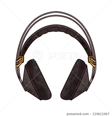 illustration of headphone illustration of headphone 129621067