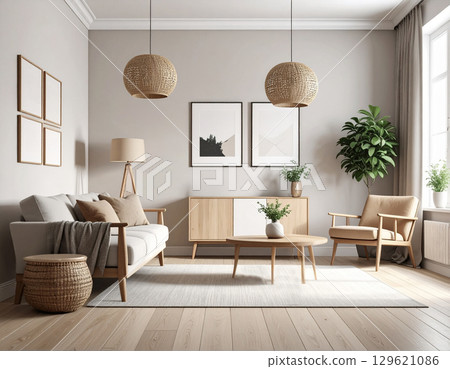 人工智慧生成的圖像:現代新建住宅的客廳 人工智慧生成的圖像:現代新建住宅的客廳 129621086