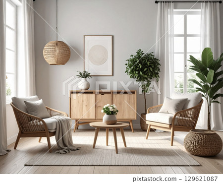 人工智慧生成的圖像:現代新建住宅的客廳 人工智慧生成的圖像:現代新建住宅的客廳 129621087