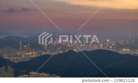 Aug 14 2022 Urban landscape of East Kowloon in Hong Kong city 129621128