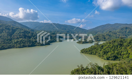 Aug 9 2025 Tranquil waters of scenic Shing Mun Reservoir 129621141