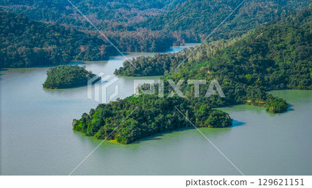 Aug 9 2025 Tranquil waters of scenic Shing Mun Reservoir 129621151
