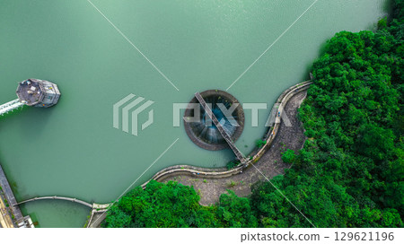 Aug 9 2025 Jubilee Reservoir Valve Tower reflected in water 129621196