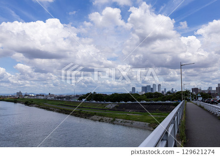  Blue sky and clouds 129621274