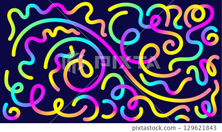 3d gradient colors and wavy patterns for a modern look. Abstract background Graphic shapes and lines create a dynamic wave design by combining organic elements and fluid curves 129621843