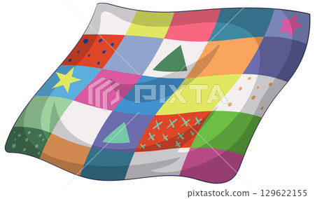 Colorful Geometric Patchwork Vector Illustration 129622155