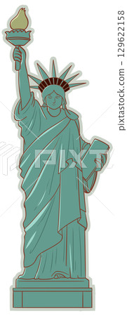 Statue of Liberty Vector Illustration with Pear Torch 129622158