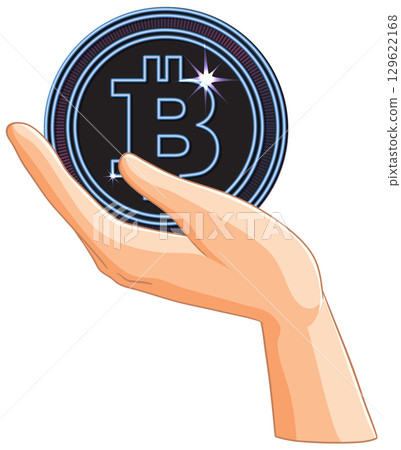 Hand Holding a Bitcoin Symbol Hand Holding a Bitcoin Symbol 129622168