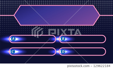Futuristic Game Show Interface with Neon Highlights 129622184