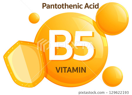 Vitamin B5 Pantothenic Acid Icon in Flat Vector Style Vitamin B5 Pantothenic Acid Icon in Flat Vector Style 129622193