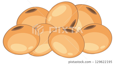 Pile of Whole Soybeans in Flat Vector Style 129622195