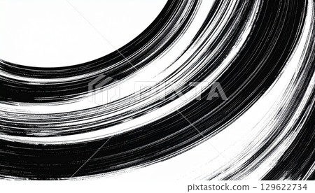 Flowing S-curve ink stroke art background material 129622734