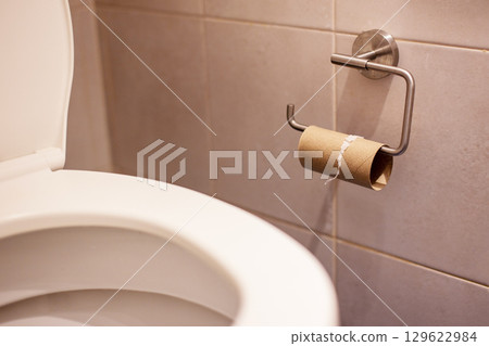 Empty Toilet Paper Roll A Bathroom Fixture with No Supply Empty Toilet Paper Roll A Bathroom Fixture with No Supply 129622984