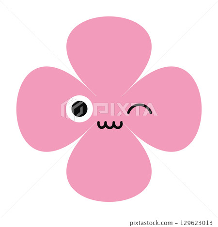 Playful flower character with vivid colors and hand-drawn lines. Expressive emoji face in a flat comic style. Playful flower character with vivid colors and hand-drawn lines. Expressive emoji face in a flat comic style. 129623013
