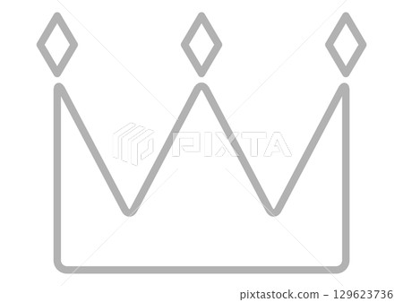 Silver simple crown icon Silver simple crown icon 129623736