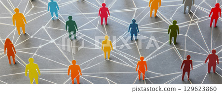 象徵社會連結和組織實力的網絡背景 129623860