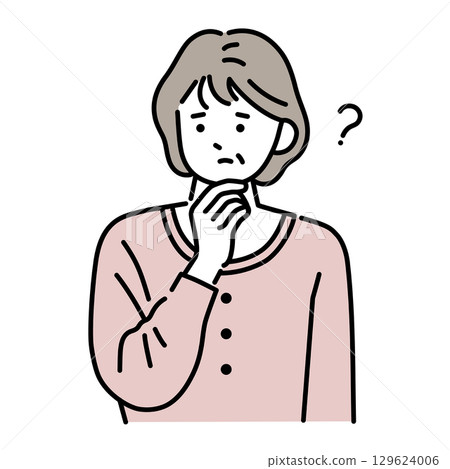 Senior women with doubts and worries 129624006