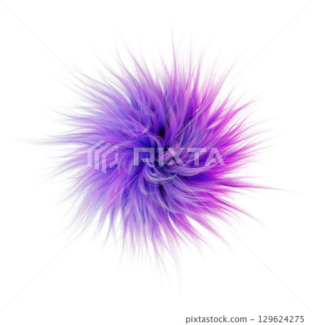 3d rendering. Fluffy purple ball on a white isolated background. Graphic illustration. 3d rendering. Fluffy purple ball on a white isolated background. Graphic illustration. 129624275