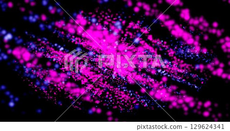 3d rendering. Fantastic background of bright glowing particles in deep space. Bright electric flashes 3d rendering. Fantastic background of bright glowing particles in deep space. Bright electric flashes 129624341