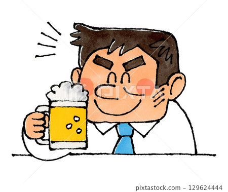 Dad drinking draft beer Dad drinking draft beer 129624444