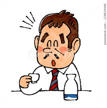 Dad drinking sake 129624446