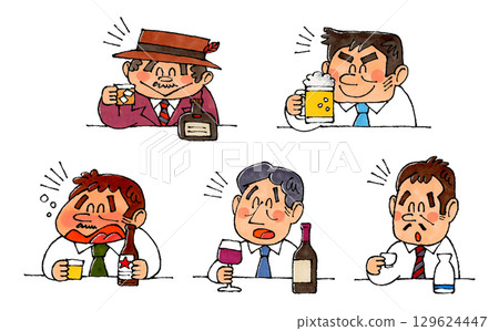 Alcoholic Dad Set (whiskey, draft beer, bottled beer, wine, sake) 129624447