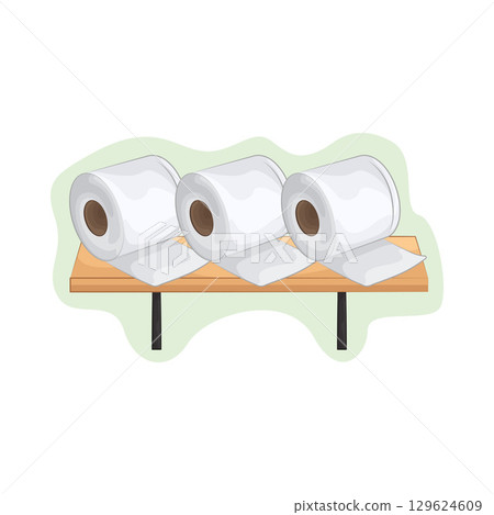 Illustration of Toilet Paper  129624609
