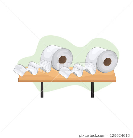 Illustration of Toilet Paper 129624613