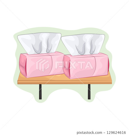 Illustration of Tissue Box Illustration of Tissue Box 129624616