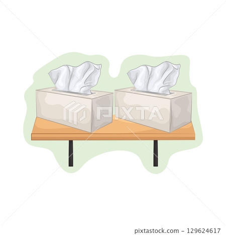 Illustration of Tissue Box Illustration of Tissue Box 129624617