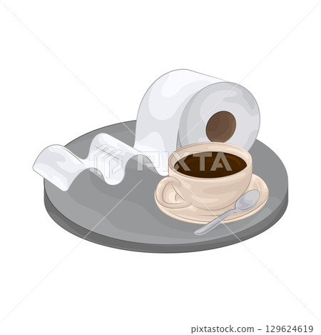 Illustration of Tissue With Coffee Cup Illustration of Tissue With Coffee Cup 129624619