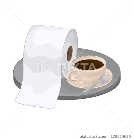 Illustration of Tissue With Coffee Cup Illustration of Tissue With Coffee Cup 129624620